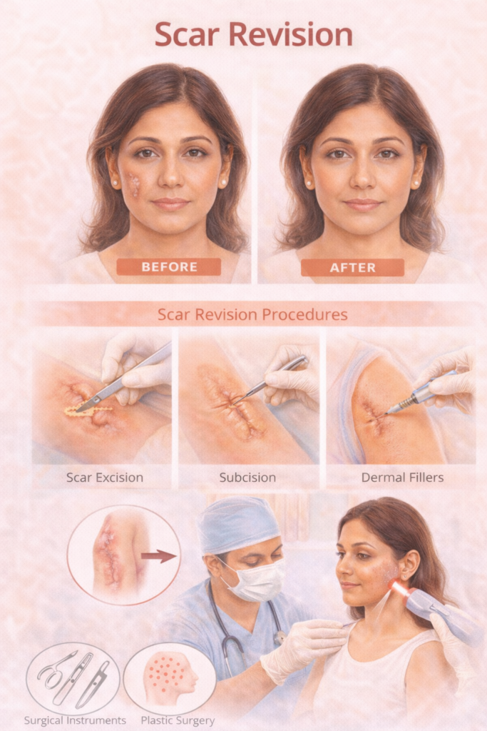 Scar revision surgery in Indore by Dr Animesh Damani before and after results