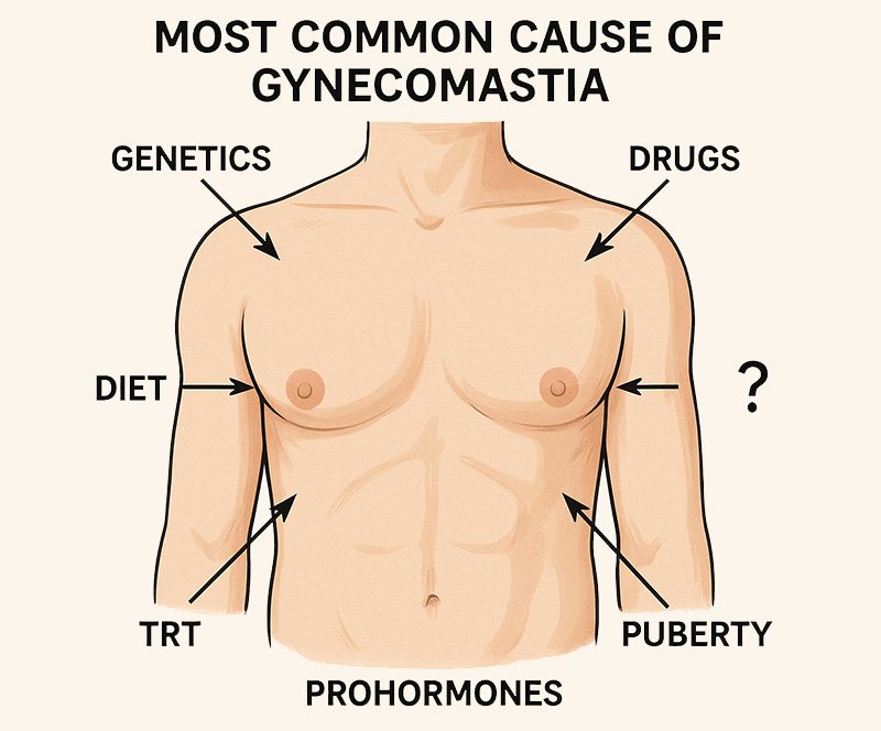 Common causes of gynecomastia including hormones, drugs and genetics explained by Dr Animesh Damani Best Plastic Surgeon in Indore