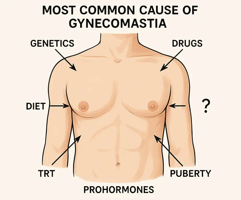 Common causes of gynecomastia including hormones, drugs and genetics explained by Dr Animesh Damani Best Plastic Surgeon in Indore